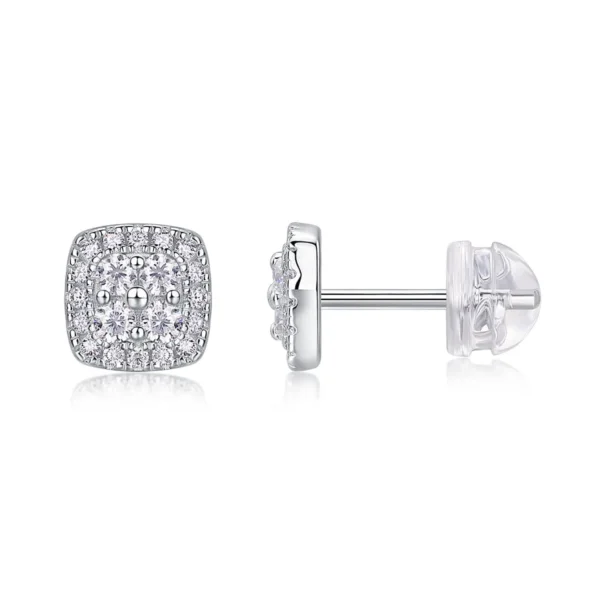 Moissanite Earrings in S925 Sterling Silver Classic Design with Moissanite MYE13482