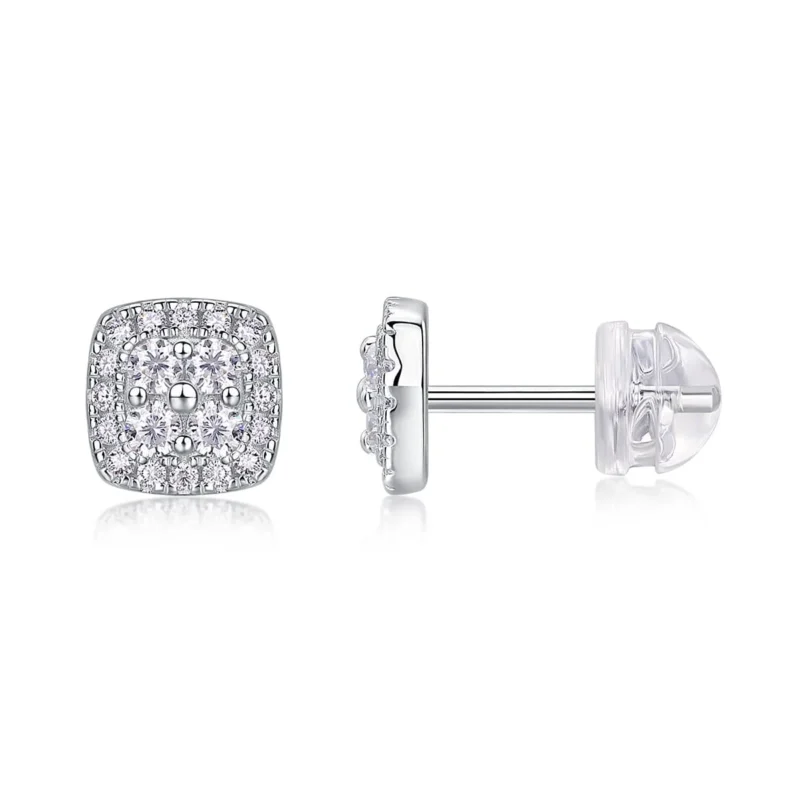 Moissanite Earrings in S925 Sterling Silver Classic Design with Moissanite MYE13482