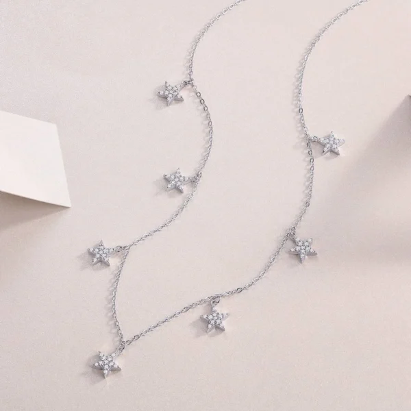 Moissanite Necklace in S925 Sterling Silver – Timeless Moissanite Sparkle – MYN13682  长描述 - Image 3