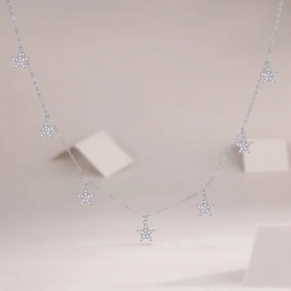 Moissanite Necklace in S925 Sterling Silver – Timeless Moissanite Sparkle – MYN13682  长描述 - Image 2