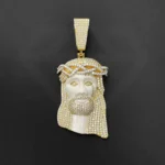 Silver Moissanite Jesus Pendant
