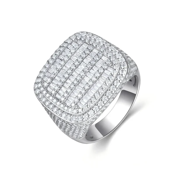 Iced Out Baguette & Round Cut Moissanite Hip Hop Statement Ring