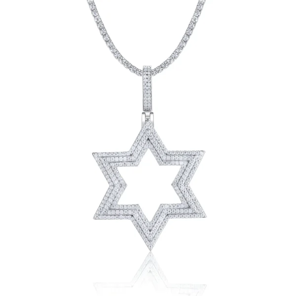 Iced Out Pavé Moissanite Star of David Pendant
