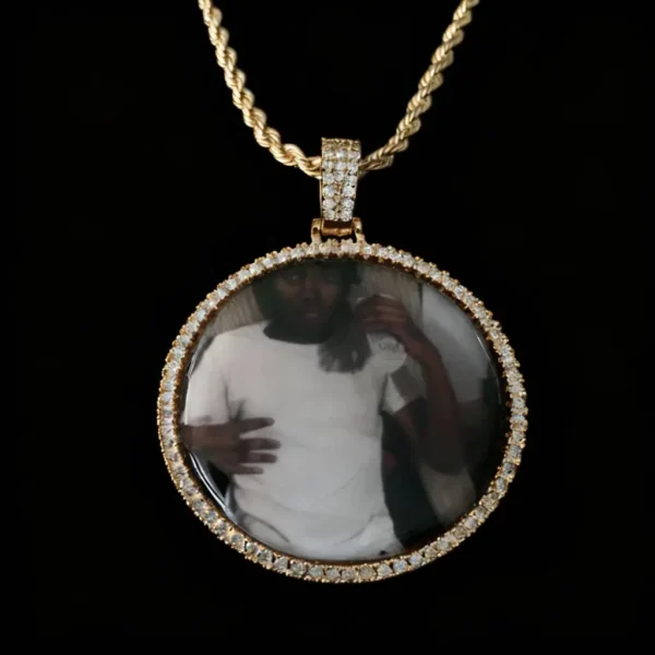 Slim Bezel Micro Pavé Zircon Custom Photo Pendant