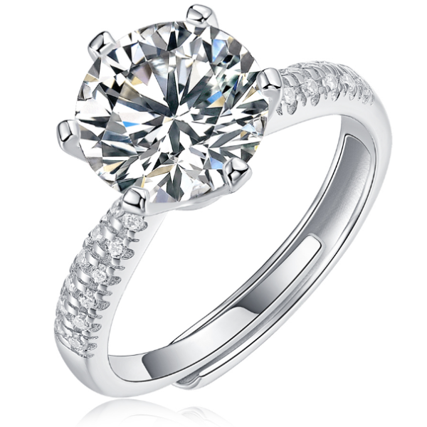 Classic Six-prong Round Moissanite Wedding Rings