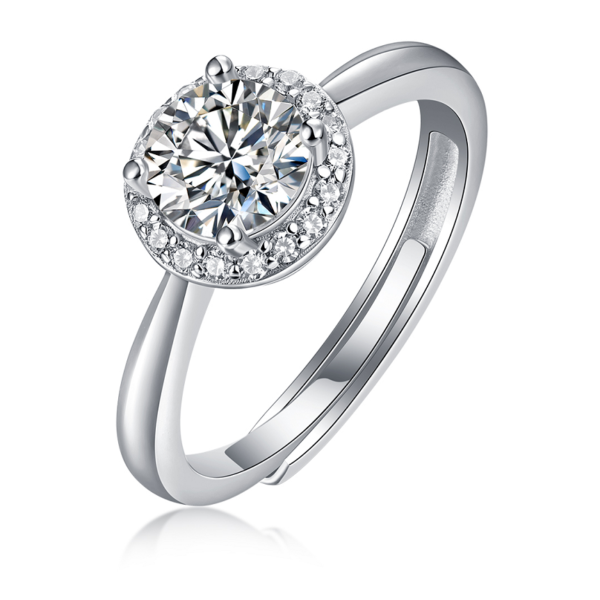Engagement Ring Moissanite S925 Sterling Silver Ring