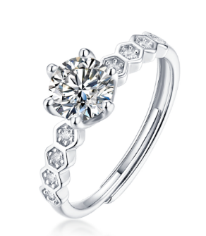 Dainty 0.5 Carat Moissanite Promise Ring – 925 Silver Bridal Jewelry