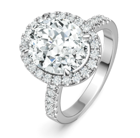 Elegant Oval Cut Moissanite 925 Silver Ring Halo Design Perfect Anniversary and Valentine’s Day Gift